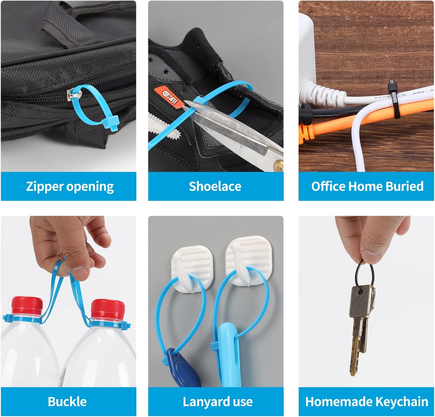 XINGO 100PCS Cable Zip Ties Heavy Duty, Premium Nylon Plastic Wire Ties with 50 Pounds Tensile Strength, Self-Locking Black Nylon Zip Ties for Indoor and Outdoor (14 inch, White)