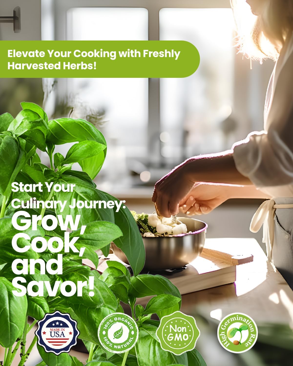 9 Herb Indoor Garden Kit - Unique Kitchen Gift for Women, Men, Mom, Friends - Complete Starter Set with Pots, Soil & Tools - Perfect for Windowsill, Countertop, Home Gardening