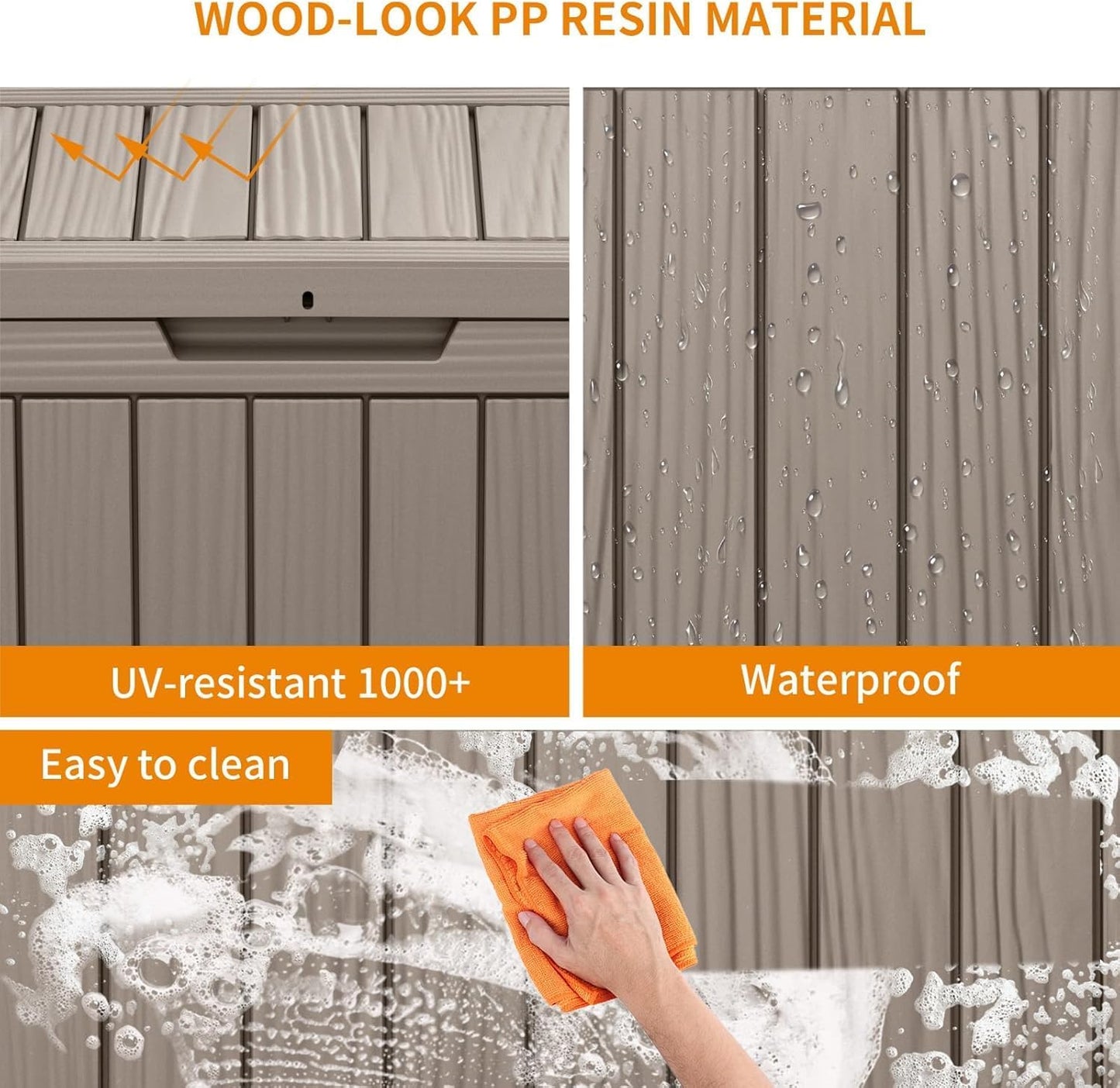 45 Gallon Deck Box,Resin Outdoor Storage Box with Lockable for Patio Furniture, Pool Accessories, Garden Tools Waterproof Outside Storage Box, Black