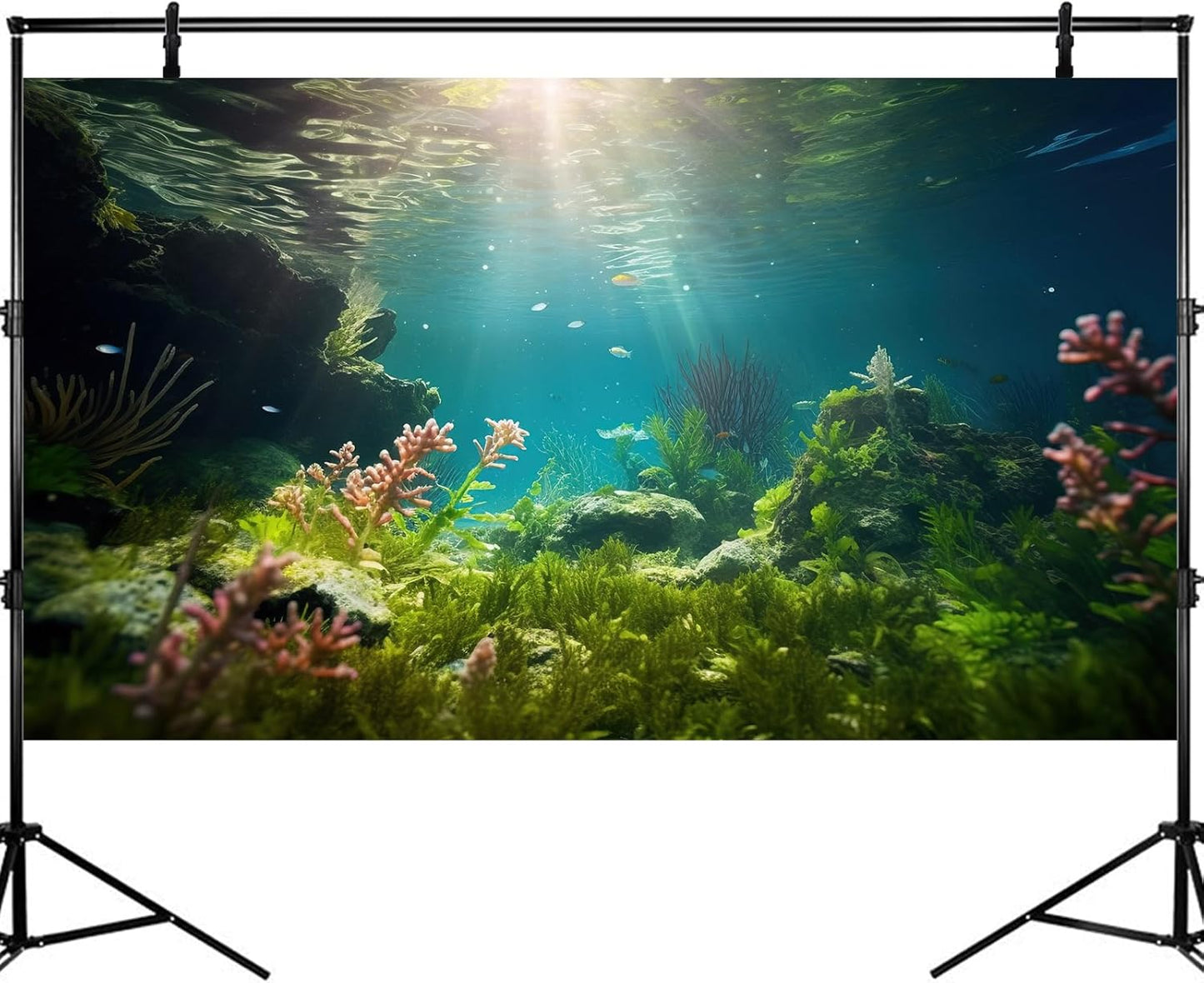 Ocean Floor Fish Tank Background Under The Sea Aquarium Background Underwater Aquatic Plants Sunray Terrarium Backgrounds Deep Sea Rock Tropical Aquarium Fish Tank Backgrounds Decors 48x20in