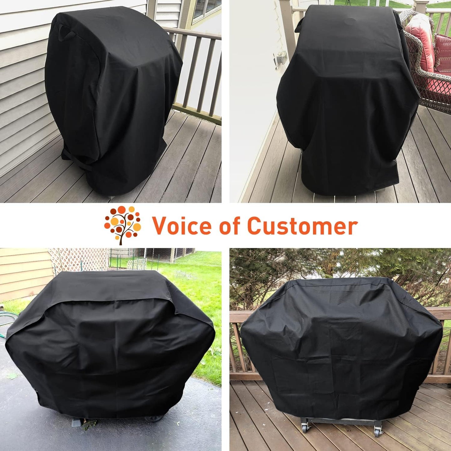60 Inch Heavy Duty Waterproof BBQ Cover, Fade Resistant Gas Grill Cover, Durable Outdoor Barbecue Protector Compatible for Weber, Char Broil, Nexgrill, Napoleon and More Grills