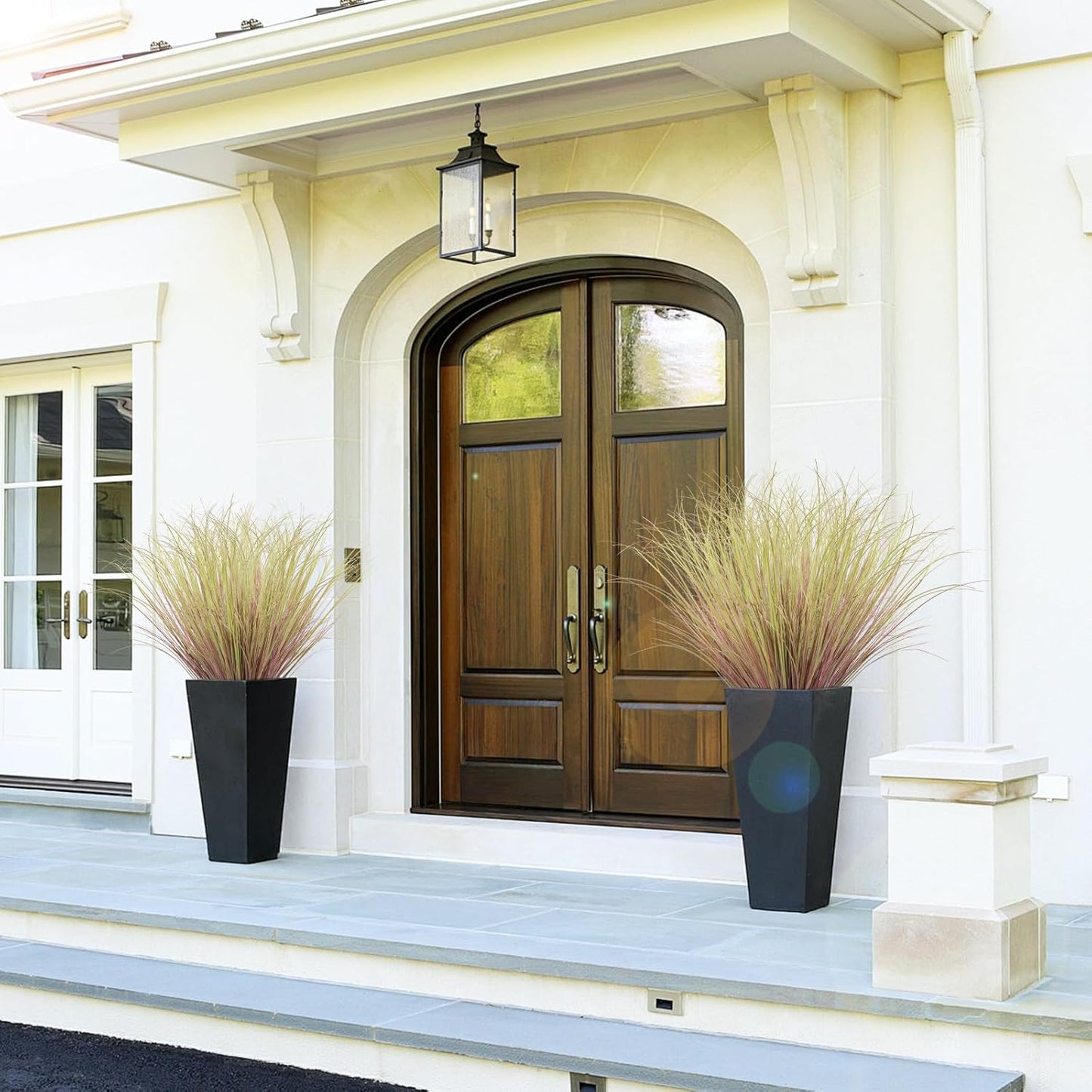 48Pcs Artificial Grass Plants, Faux Shrubs Wheat Grass, Artificial Tall Grass Fake Plants for Outdoor Decor,Artificial Greenery Stems Weed for Room Indoor Home Decor（Light Purple）