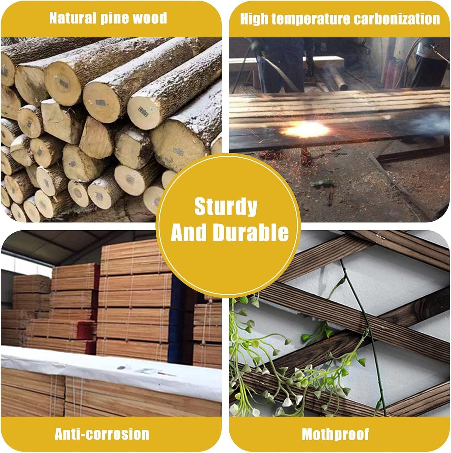 2 Pcs Expandable Garden Trellis, Wooden Lattice Wall Fence Trellis for Climbing Plants Ivy Vine Rose Clematis 13" x 68" for Outdoor Garden Patio Room Decor (2)