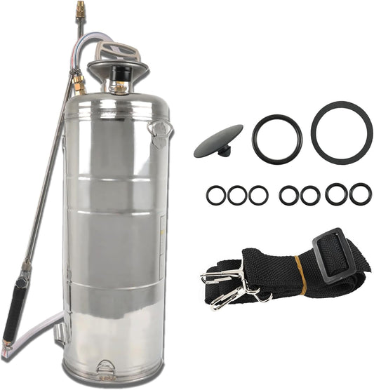 3.5 Gallon Stainless Steel Sprayer Hand Pump Sprayer with Pressure Gauge Safety Valve Adjustable Nozzle for Gardening Lawn and Cleaning