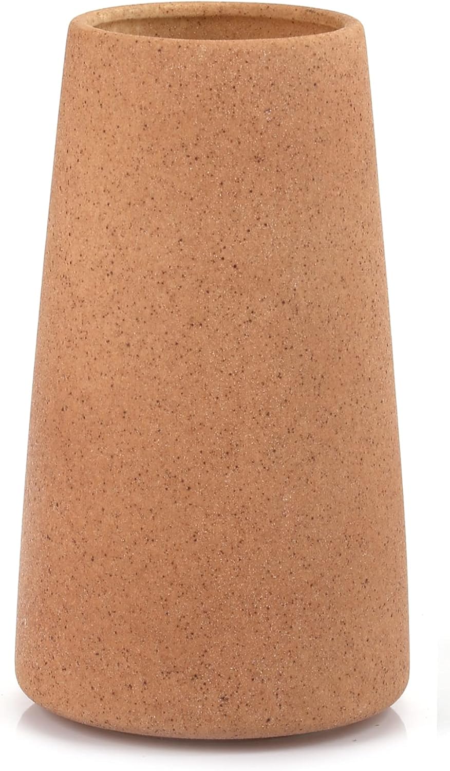 Simple Vase for Flowers Plants, Matte Vases for Modern Table Shelf Home Decor Wedding Boho Decor, 6" H Frosted Elegant Ceramic Vase for Pampas Grass Fluffy Stem Bouquet Lavender Flowers (Brown, 1)