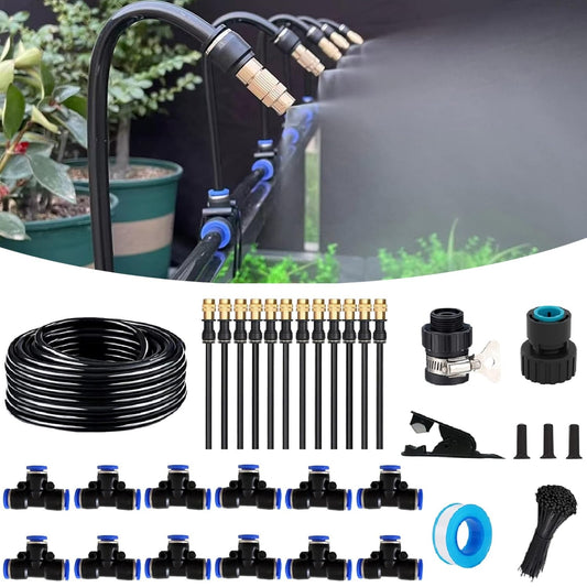 New Quick Connector Drip Irrigation Kits,Automatic Irrigation System With Replaceable 360-degree Bending Dropper,atomizing Copper Nozzle For Watering System For Garden Plant Lawn Patio.(Copper Nozzle)