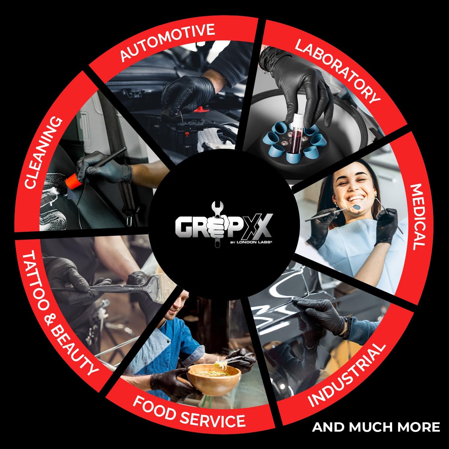 Heavy Duty 6 Mil Black Nitrile Gloves - Disposable, Latex & Powder Free | Mechanic, Food Prep & Tattoo | Rubber Gloves for Cooking, Cleaning & Household | Pack of (100)