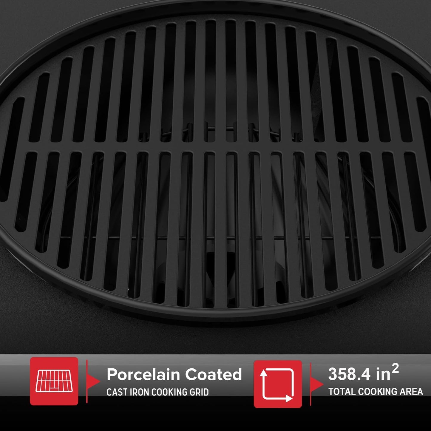 Nexgrill 22" Charcoal Grill with Table Cart and Side Table, 358 SQ In Grate, Adjustable Air Vents, Integrated Temperature Gauge, Mobile Cart Barbecue Grill for Camping, Picnics, and More - 810-0026HC