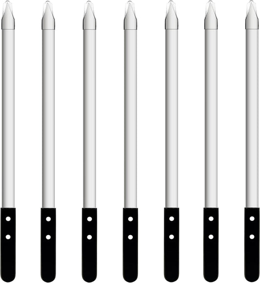 23.6 Inch Long Kabob Skewers, 0.91 Inch Wide, Stainless Steel with Black Wood Handle, 7 Pack