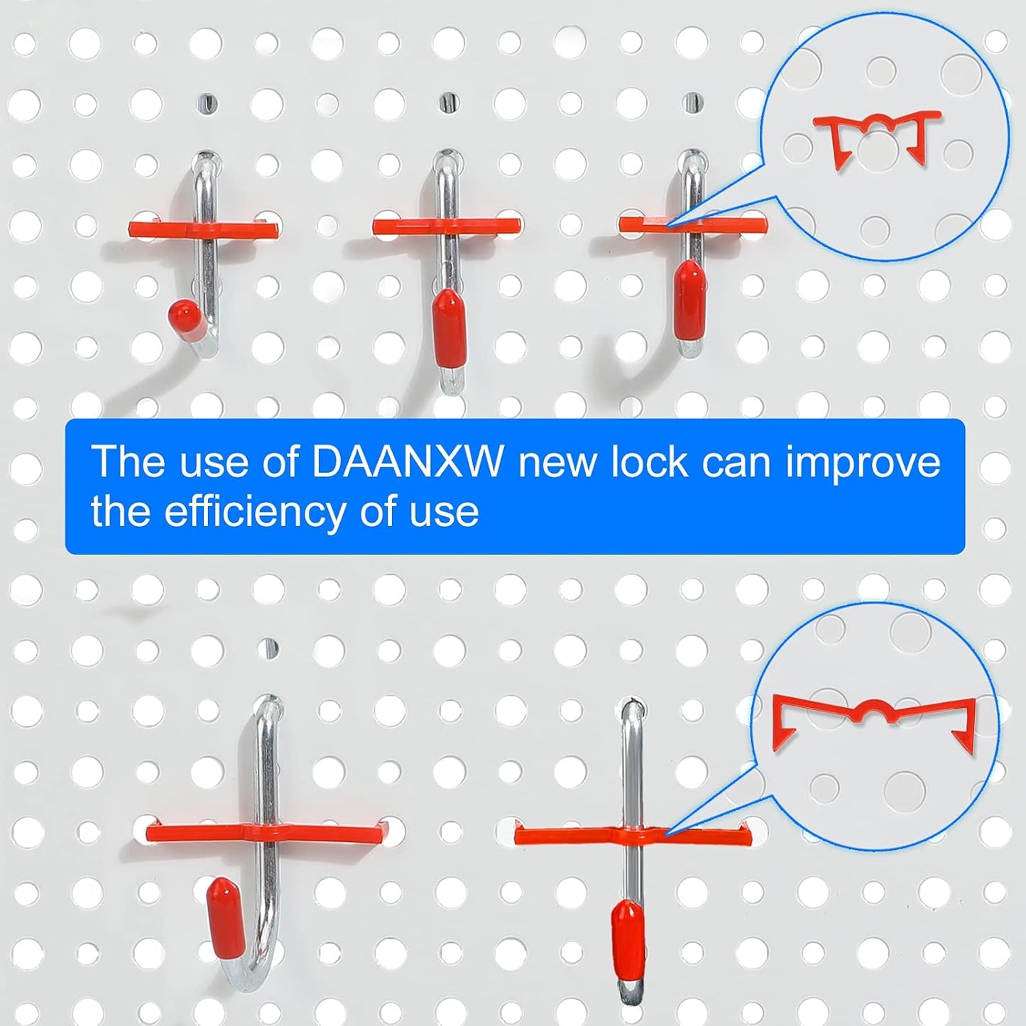 Peg Board, Heavy Duty Steel Organization Panels, Universal 1/8 and 1/4 Peg Board Accessories, Ideal for Garage Tool Storage, Pack of 4(White, 16X12)