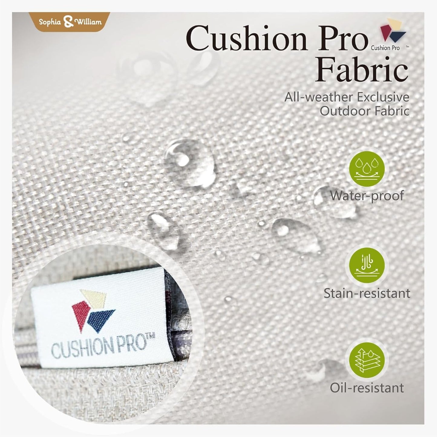 Sophia & William 2 Pieces Patio Furniture Sets, All-Weather Outdoor Sectional Armless Sofa (Beige)