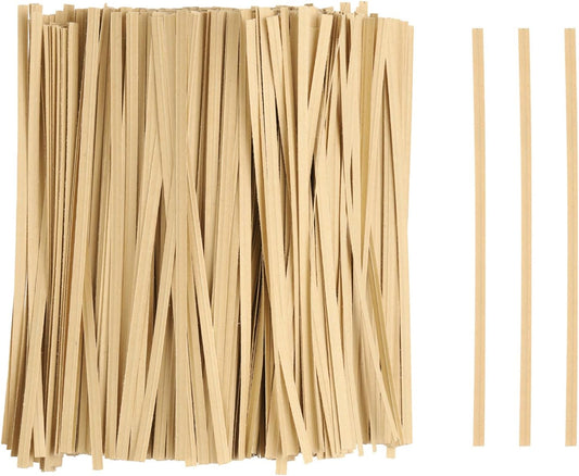 HARFINGTON 1000pcs Bag Twist Ties 6" Reusable Kraft Paper Twist Ties Wire Cable Ties for Party Bread Candy Cake, Wood Tone