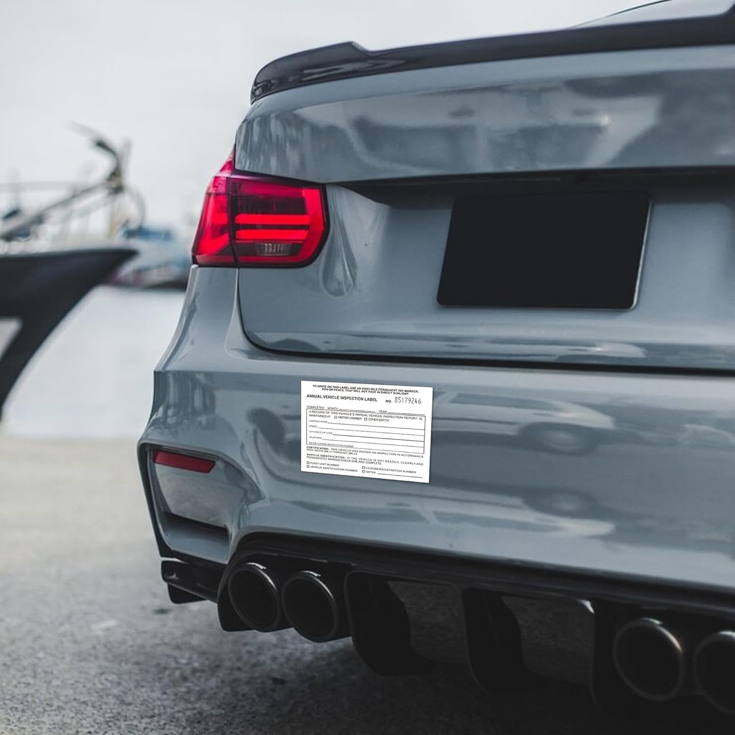 Annual Vehicle Inspection Label 50 Pack Interior Vehicle Inspection 2-Ply Adhesive Vinyl with Mylar Laminate 5" x 4" Meet DOT Requirements