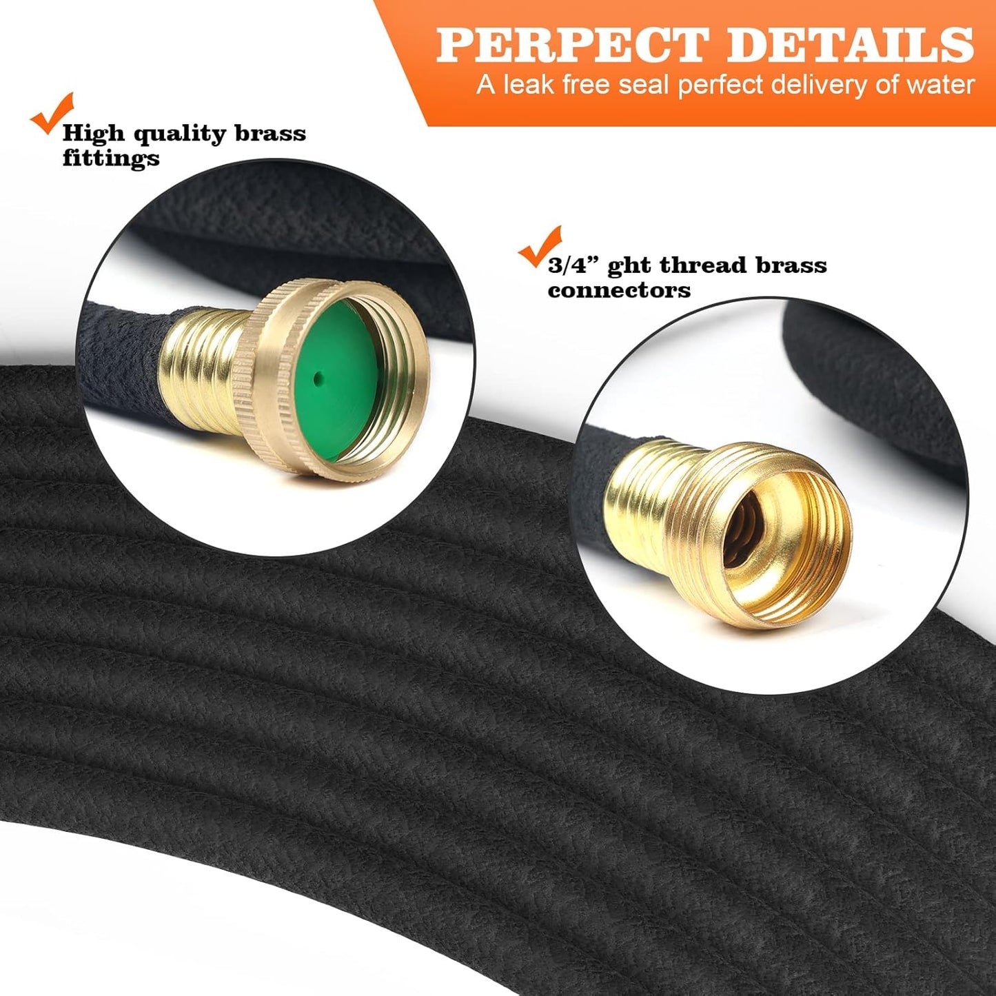 Soaker Hose 100 FT for Garden with 1/2" Diameter Irrigation Hose Save 70% of Water Solid Brass Interface Eminently Suitable for Lawn and Garden Bed Cover