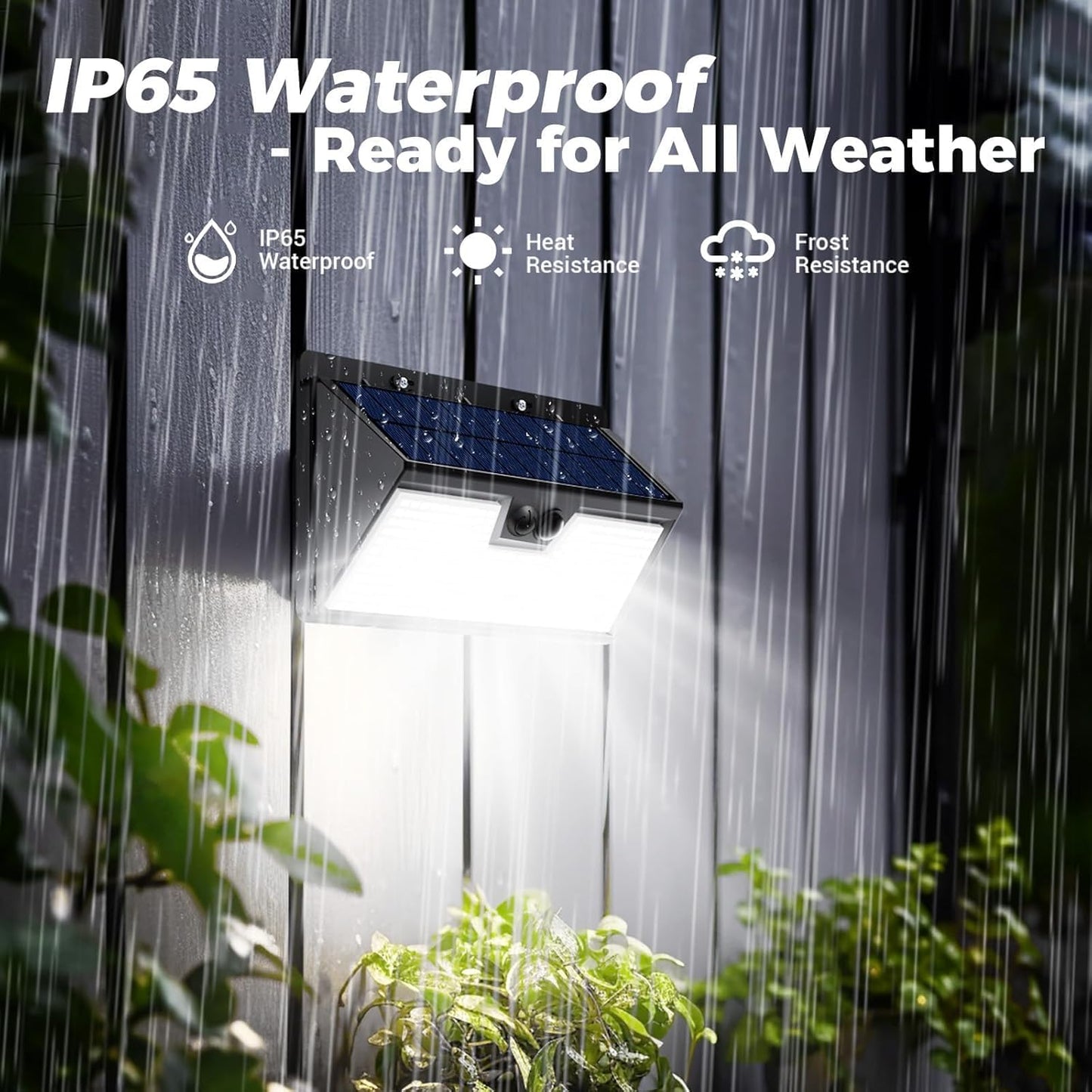 Large Solar Motion Lights Outdoor, 318 LED Super Bright Shed Lights with 3 Lighting Mode, IP65 Waterproof Solar Bar Light, Great for Outside Wall Yard Chicken Coop Garden - 2 Pack