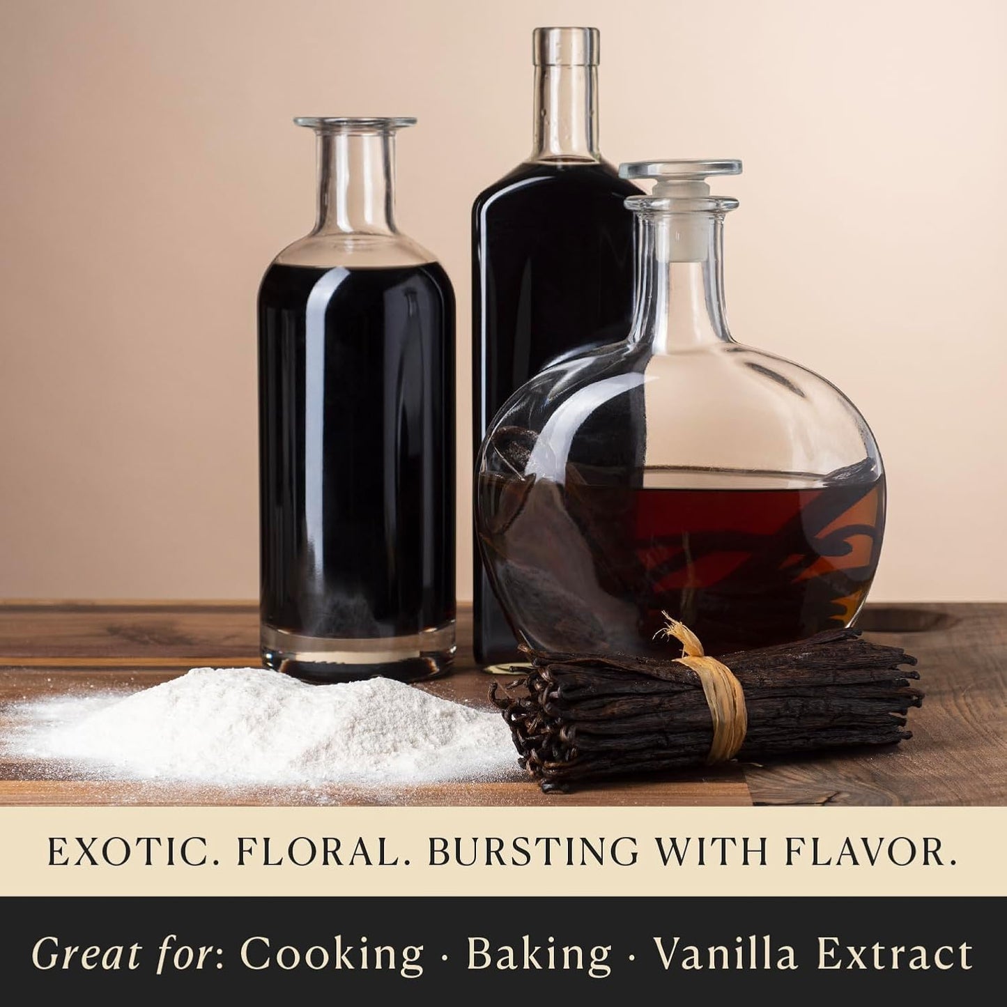 Cook’s, Tahitian Organic Vanilla Beans, Grade A, World’s Finest Gourmet Fresh Premium Vanilla, Certified Organic by CCOF, 3 Whole Beans