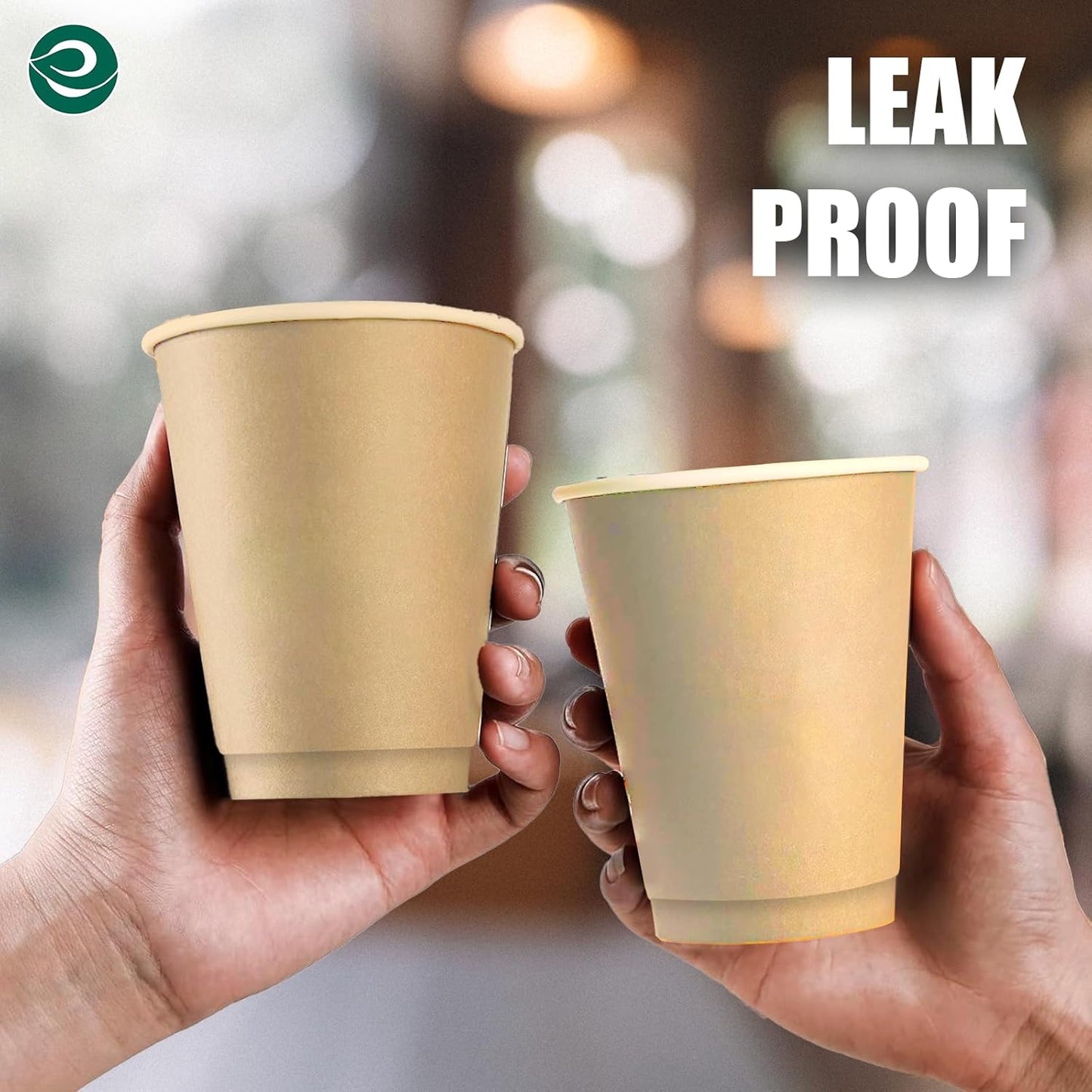 ECO SOUL 100% Compostable Plant-Based 8oz Hot Cups | (100 Count, 8 oz Hot Cups) | Disposable Bagasse Paper Cups | Eco-friendly Cups | Sturdy, Microwave & Oven Safe