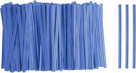 HARFINGTON 1000pcs Bag Twist Ties 3.5" Reusable Kraft Paper Twist Ties Wire Cable Ties for Party Bread Candy Cake, Blue