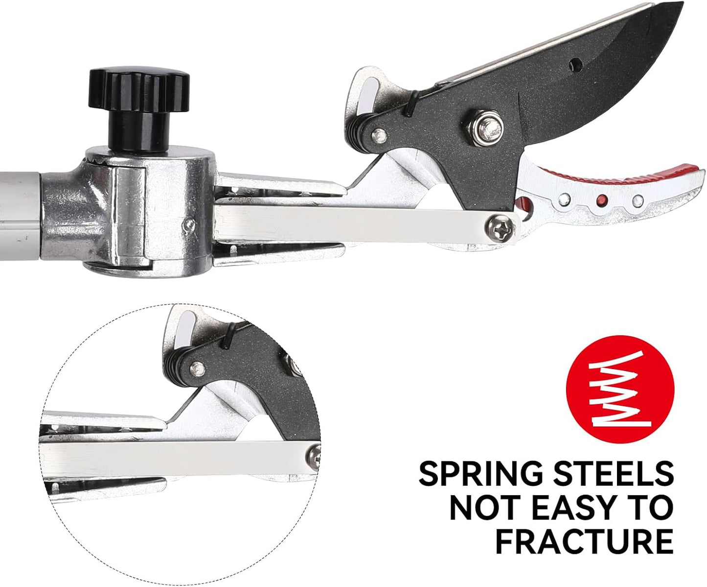 Extendable Tree Cutter, 6.23-10.5 FT Telescopic Pole Pruner, Lightweight Aluminum Handle, Teflon-Coated Blade, Cuts Up to 1/2 Inch, Ideal for Fruit Picking & Tree Branch Cutting | LFX118