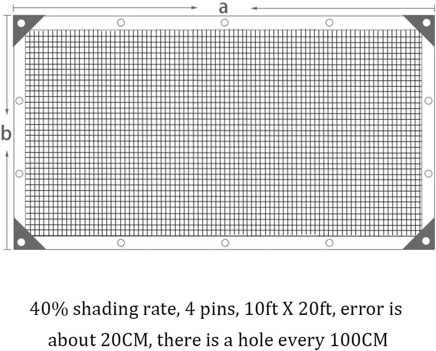 winemana 40% Black Shade Cloth, 10 x 20 FT Durable Mesh Tarp with Grommets, Resistant Garden Sun Shade Netting, Shading Antifreezing for Pergola, Greenhouse, Plants Growing, Chicken Coop