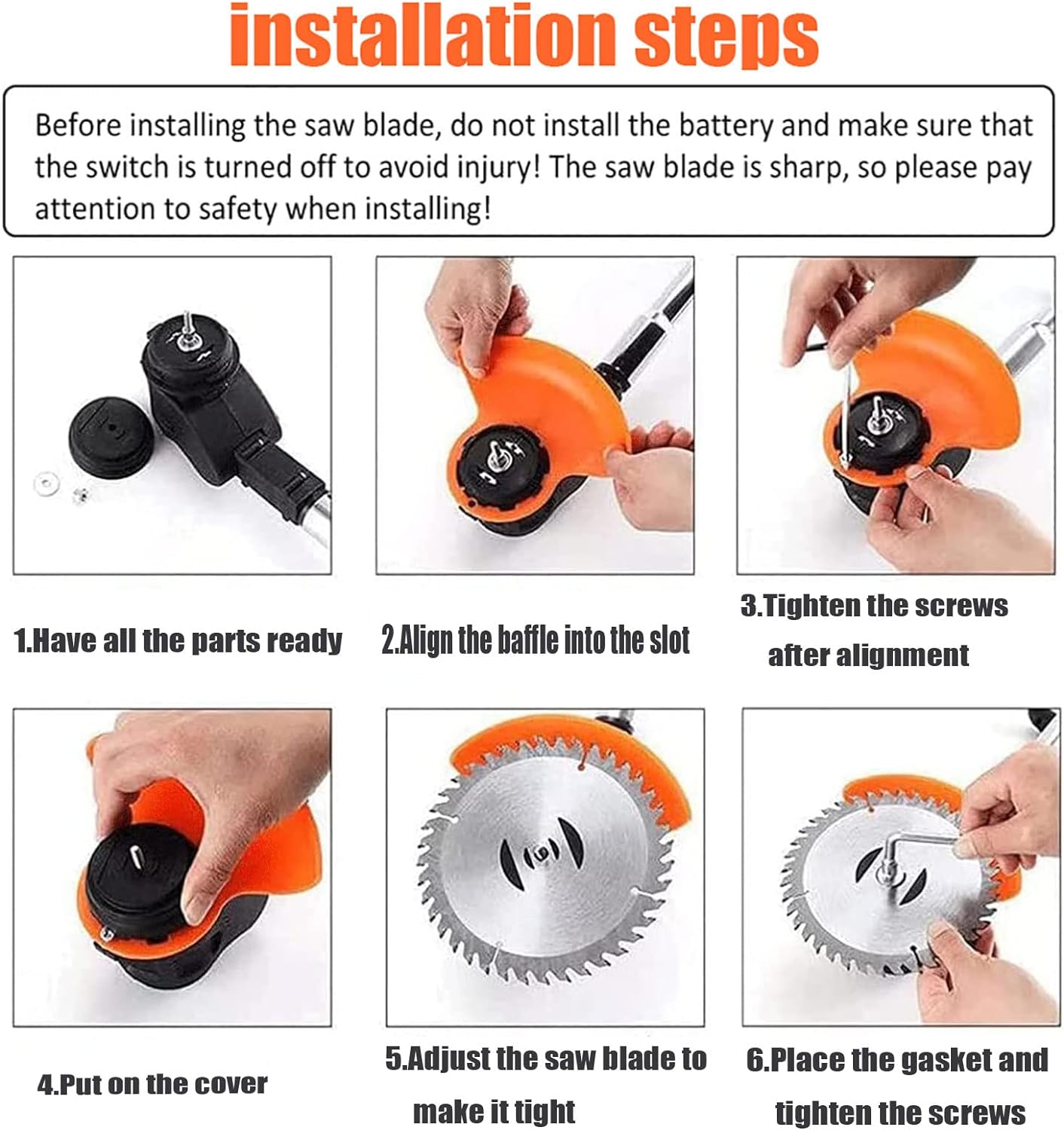 Replacement Blades,Electric Battery Powered Weed Wacker Attachments,Brush Cutter Trimmer Head，3 Kinds of Adjustable Blades,Garden Trimmer Accessories