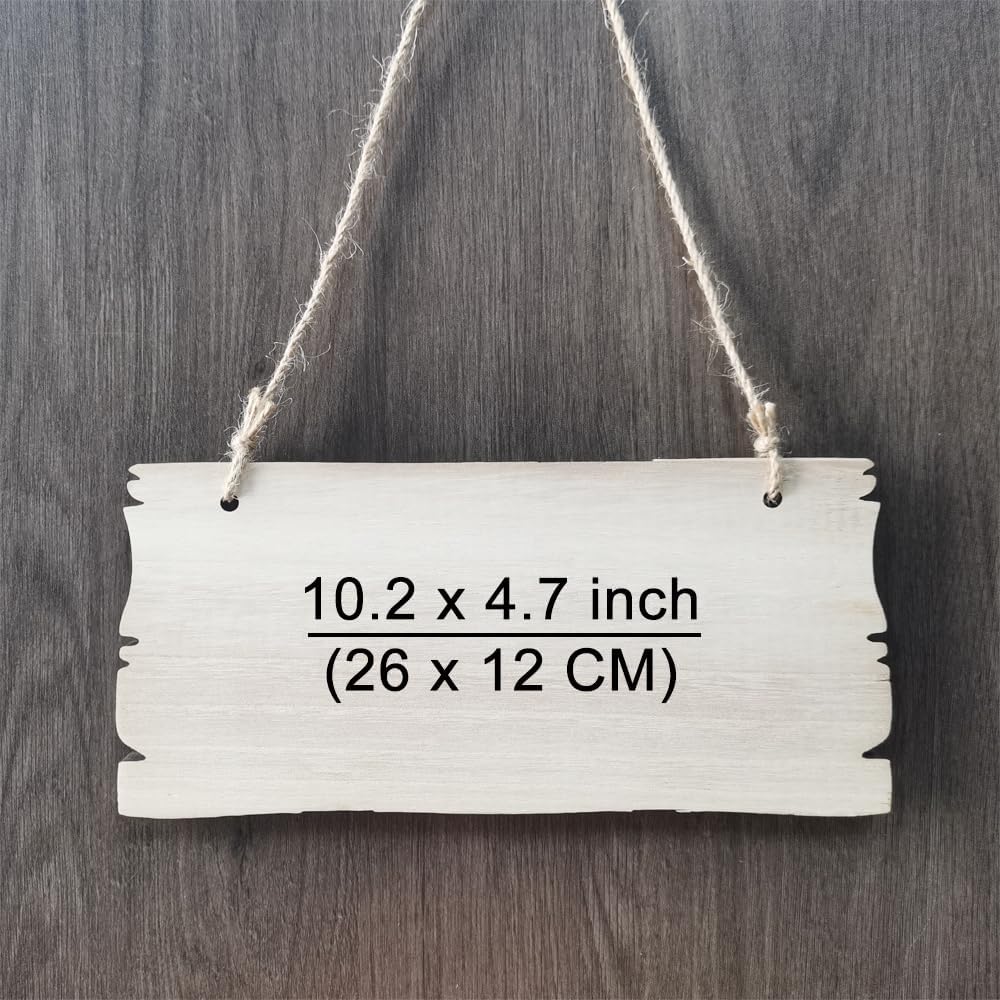 Personalized Wood Plaque Sign, Custom Engraved House Signs, Garden Signs, Welcome Sign, Decoration Signs (White)