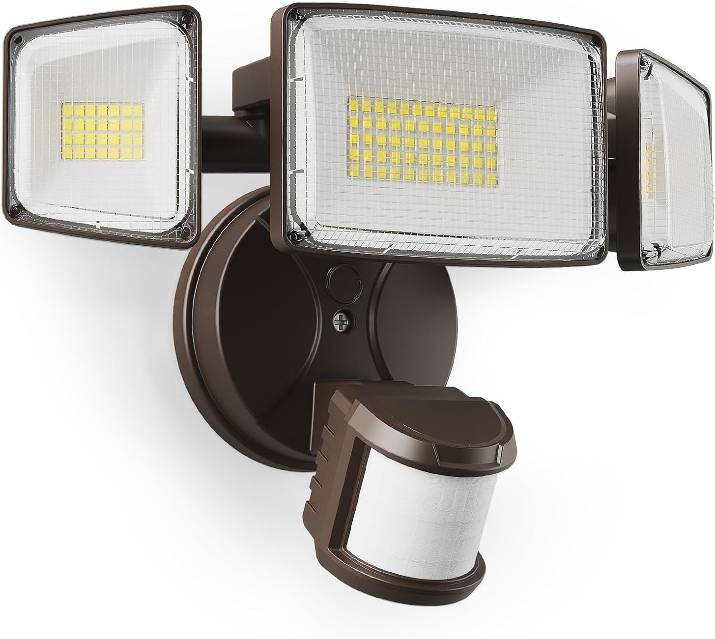 Onforu 75W LED Motion Sensor Outdoor Lights, Dusk to Dawn Flood Light Outdoor Motion Sensor, Hardwired Security Lights Floodlights Outside 7500LM 6500K Daylight IP65 Waterproof (Brown)