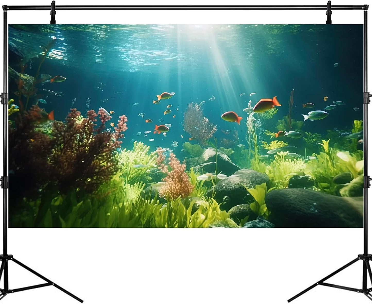 Fish Tank Background Underwater Aquarium Background Under The Sea Aquatic Plants Fish Tank Backgrounds Ocean Floor Rock Terrarium Wallpaper Tropical Fish Aquarium Reptile Tank Backgrounds 36x24in