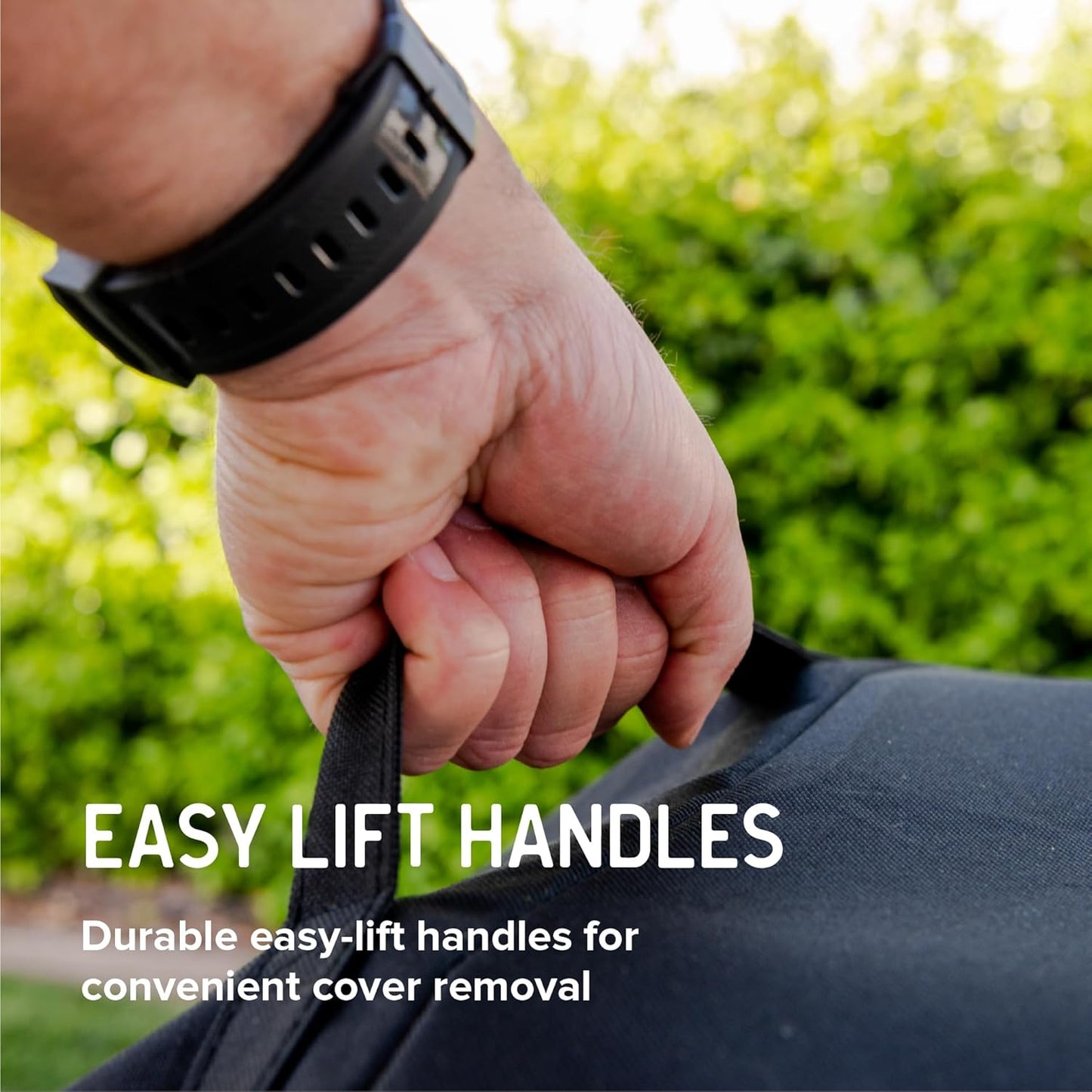 56" Gas Grill Cover, Water-Resistant Heavy Duty Polyester PVC Blend, Adjustable Straps, Built-in Pouch, Designed for Standard 3 & 4-Burner BBQ Grills, Black - 700-20141