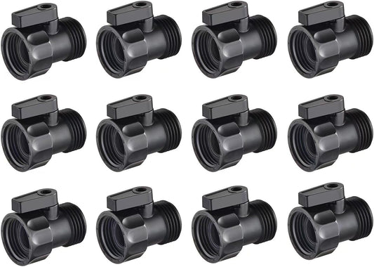 12 PCS 3/4'' Plastic Garden Hose Shut Off Valve,Water Shut-Off Ball Valve Thread Connector Coupling for Telescopic Water Pipe Water Gun Valve Control