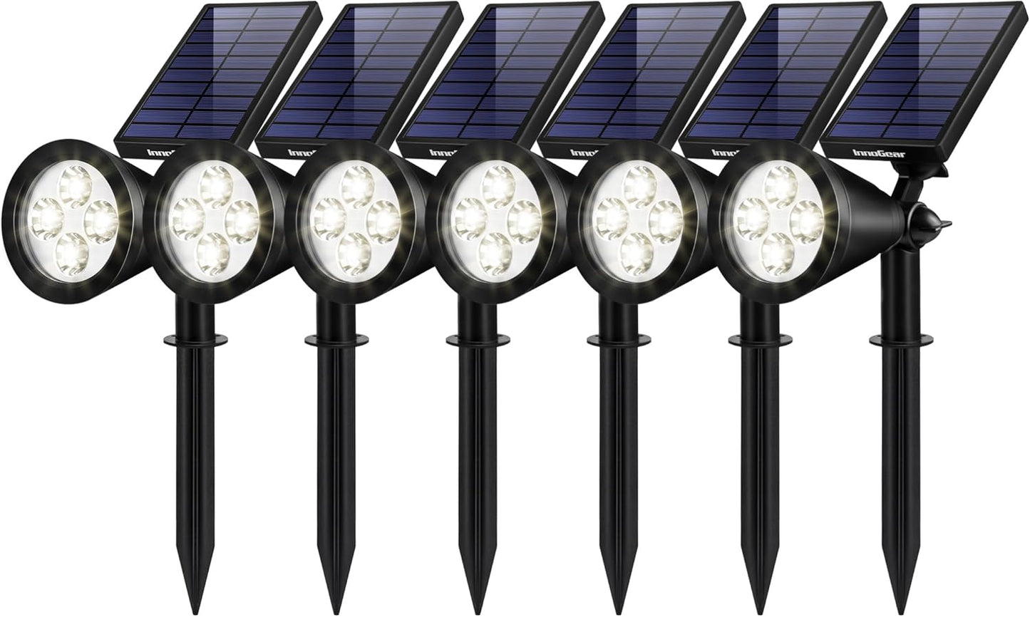 InnoGear Solar Lights Outdoor Waterproof Solar Garden Light for Outside Yard Landscape Lighting Pathway Spot Lights Spotlight Wall Light Auto On/Off, Pack of 6 (White)