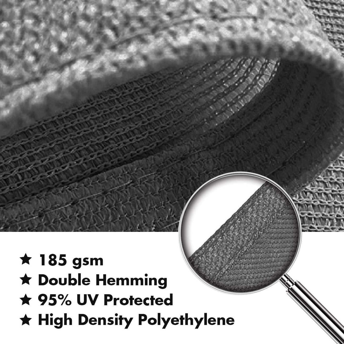 KANAGAWA Sun Shade Sail 12'x12'x17' Dark Gray Triangle UV Block Canopy Awning Shelter Fabric Cloth Screen for Outdoor Patio Garden Backyard