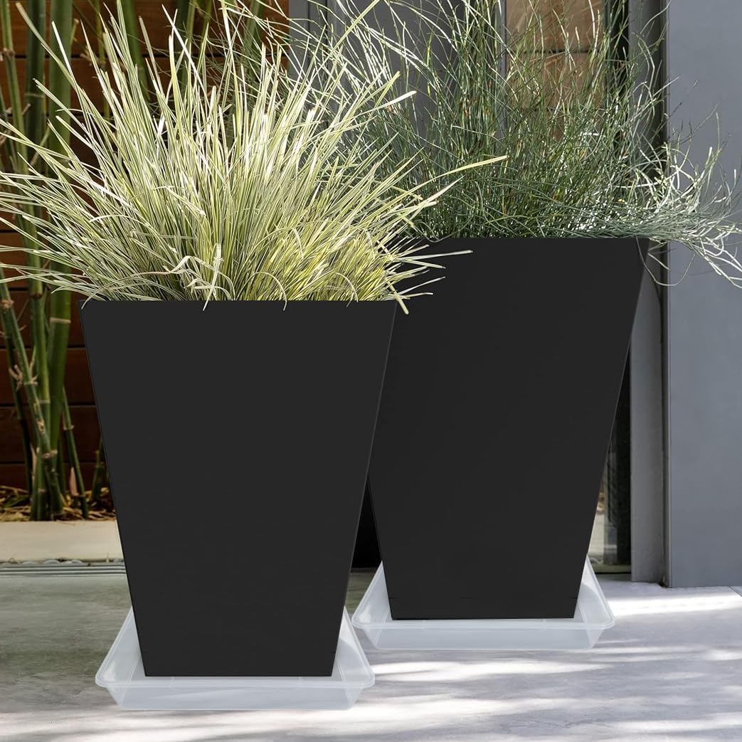 Square Plant Saucer 6 Inch 5 Pack, Strong Clear Plastic Flower Plant Pot Saucer, Square Planters for Indoors and Outdoors Plants, Garden Plant Saucers for Pots Plant Trays.