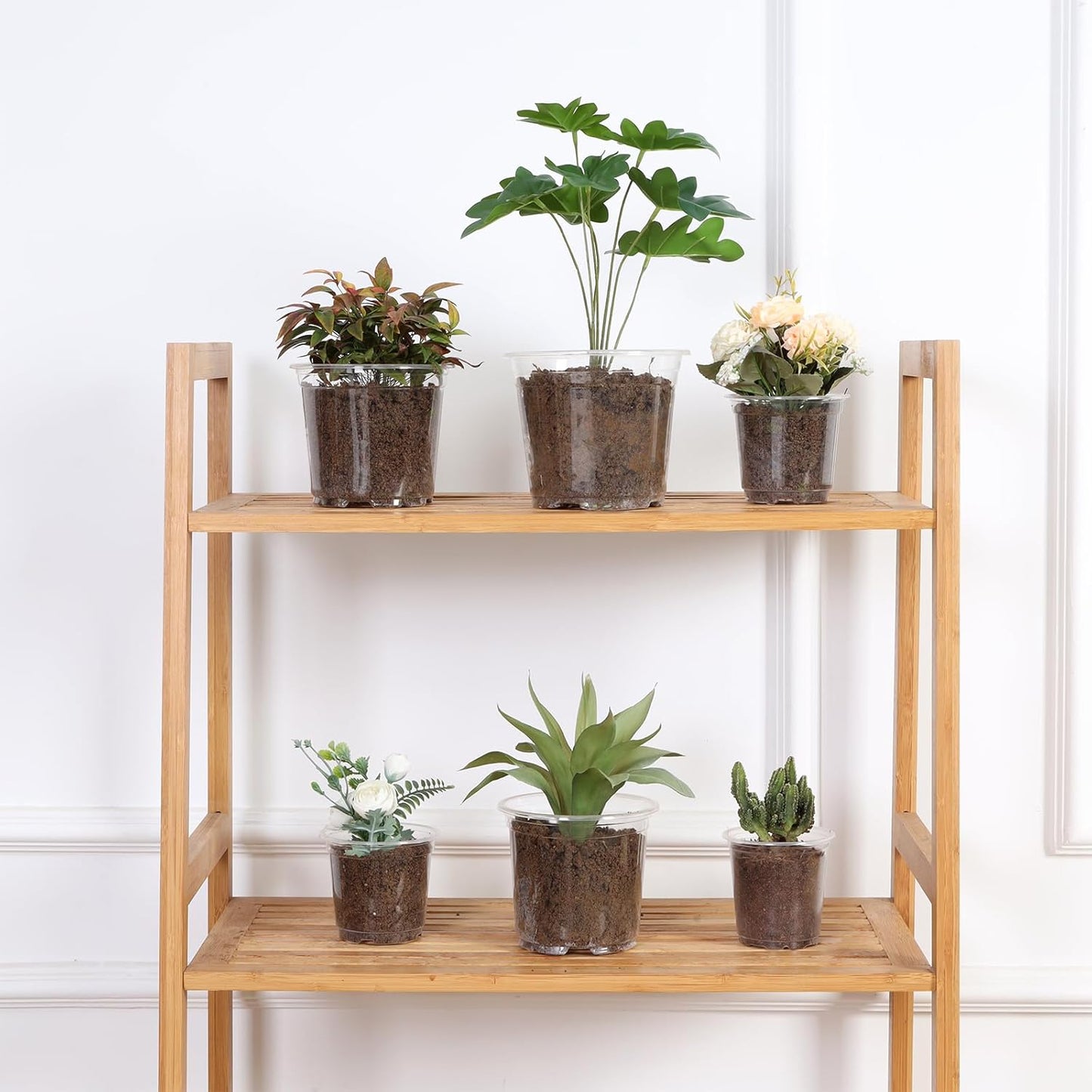 JERIA 30 Pack 5/6/7 Inch Clear Nursery Pots with Drainage Holes, Clear Plant Pot for Planting, Transparent Plastic Plant Pots,Durable Seed Starting Pot for Succulents