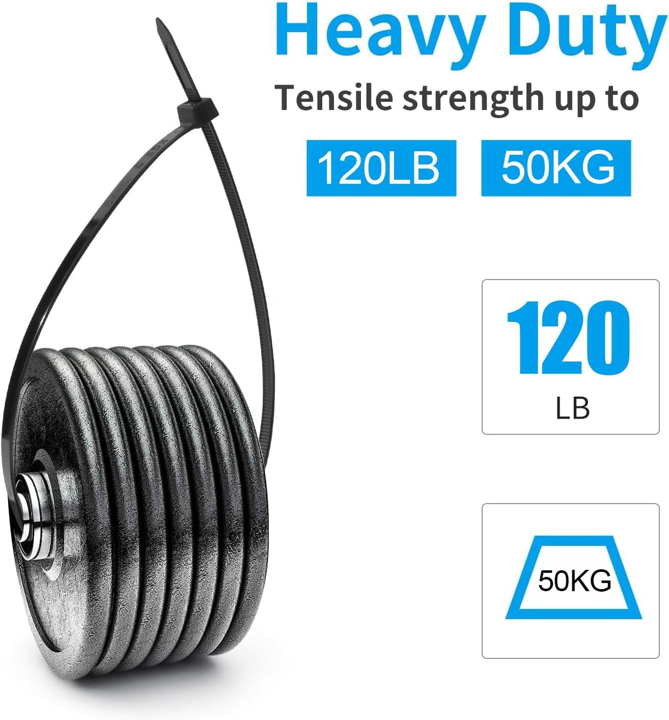 XINGO 12 Inch Black Zip Ties Heavy Duty 250 Pack, 120 LBS Tensile Strength, Premium Nylon Cable Wire Ties, Self-locking Plastic Ties for Indoor and Outdoor Use