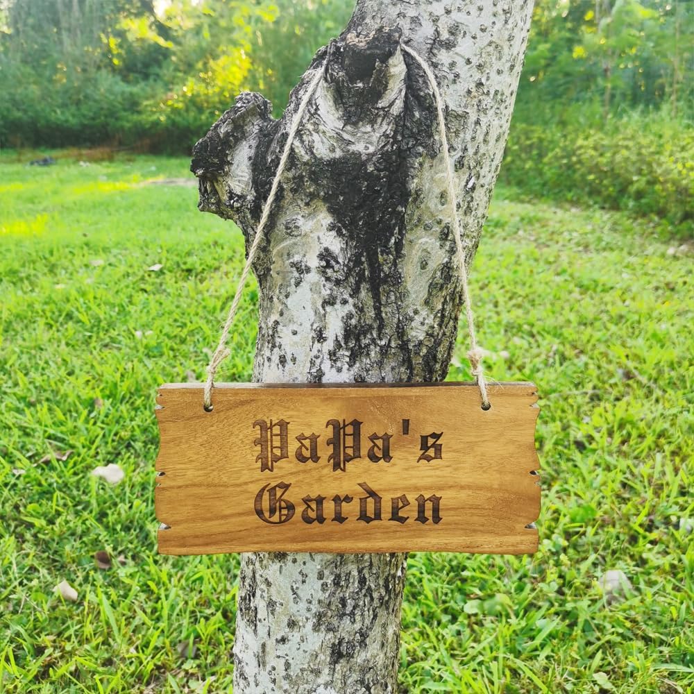 Personalized Wood Plaque Sign, Custom Engraved House Signs, Garden Signs, Welcome Sign, Decoration Signs (Brown)