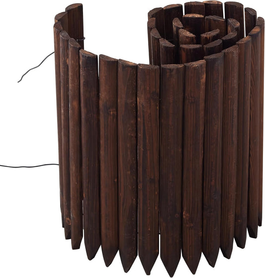 Garden Edging Border Wood Fence for Yard Patio Path Decorative Landscape Edging Flower Bed, 15.7" H-3pcs