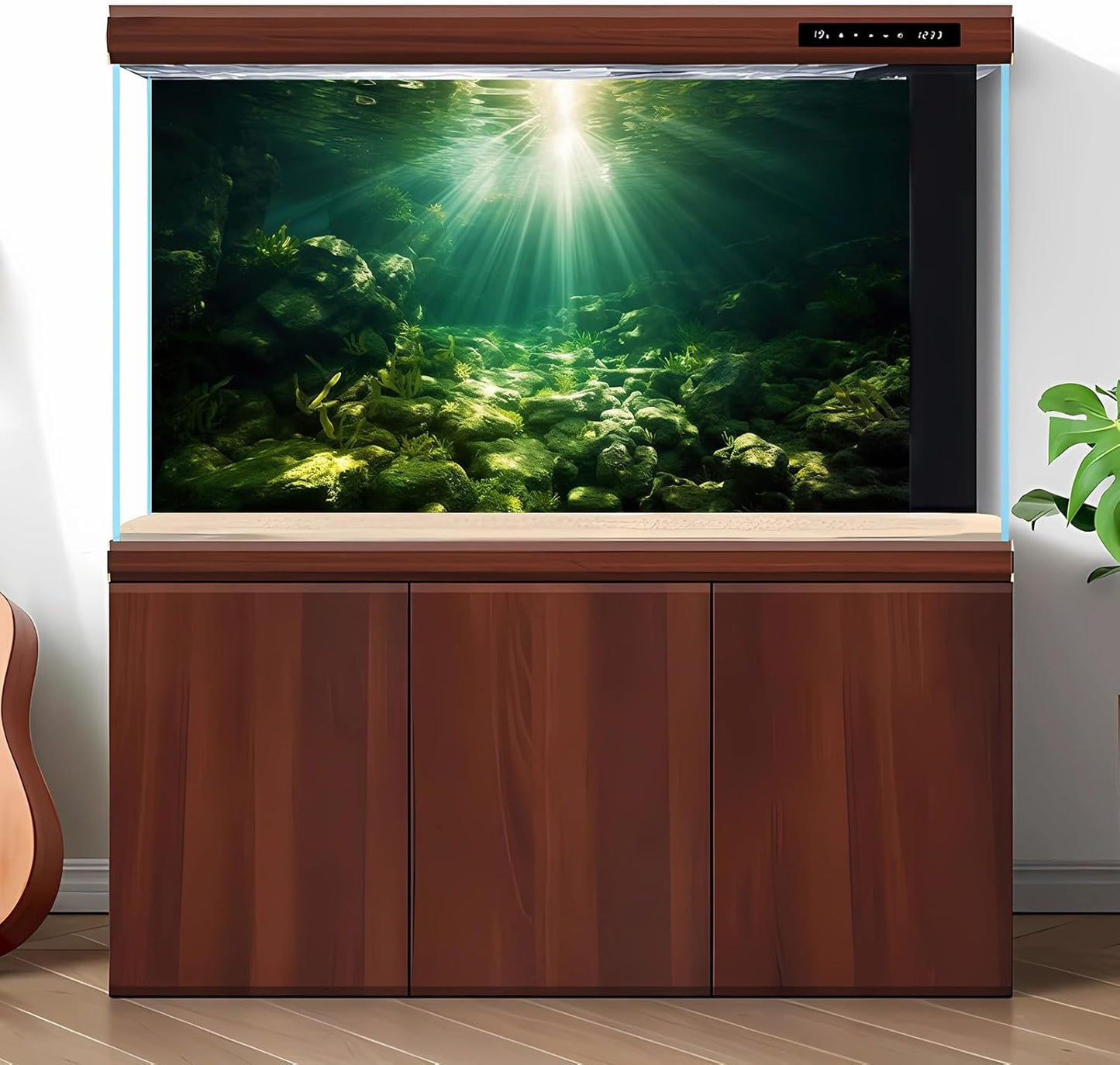 Underwater Sunray Aquarium Background Deep Ocean Rock Cave Fish Tank Background Under The Sea Coral Reef Aquarium Backgrounds Ocean Floor Tropical Fish Terrarium Backgrounds 72x18in