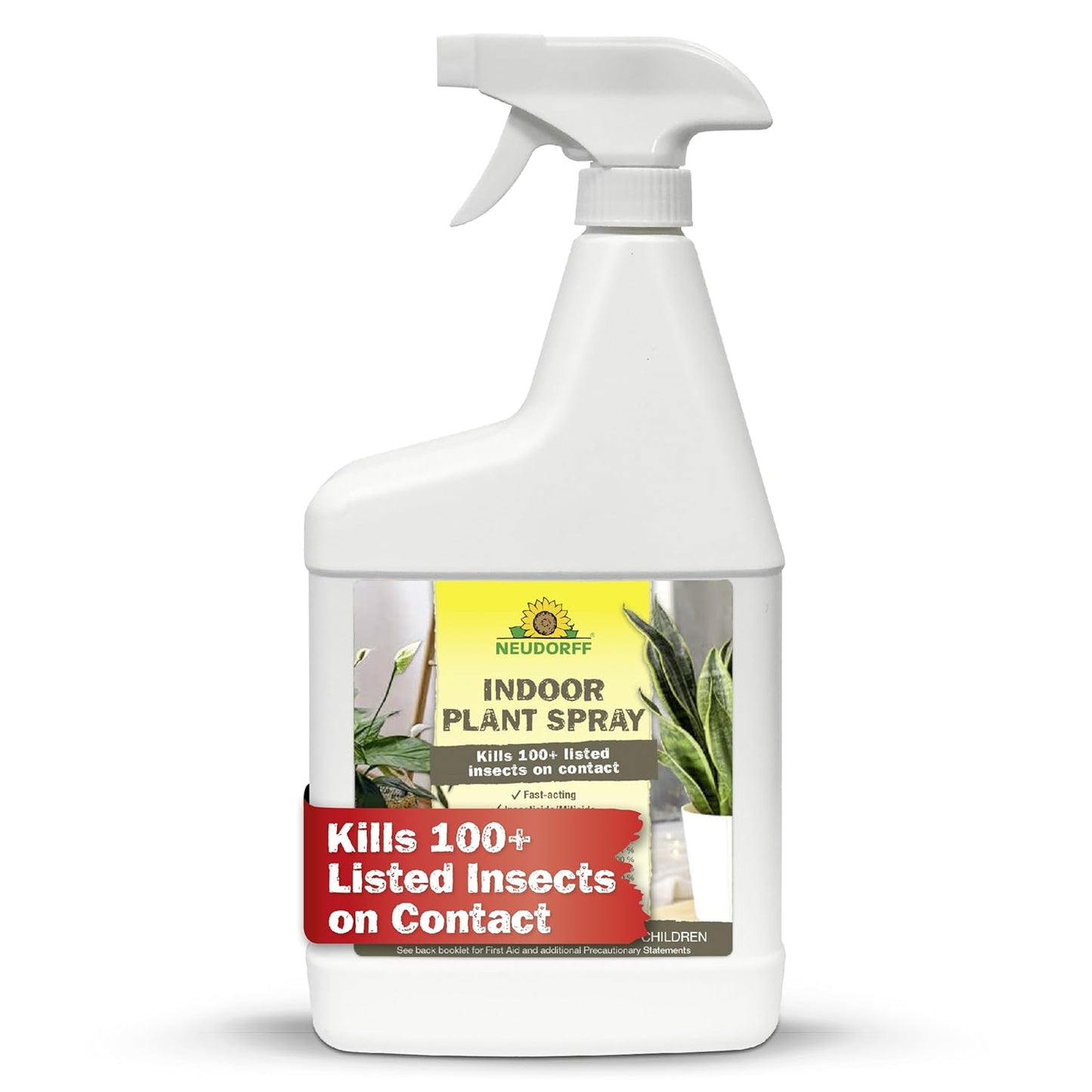 Indoor Plant Spray for House Plants & Greenhouse, Kills Spider Mites, and Scale and 100+ Listed Insects on Contact for Organic Gardening, Contact Insecticide, Ovicide (32 oz)