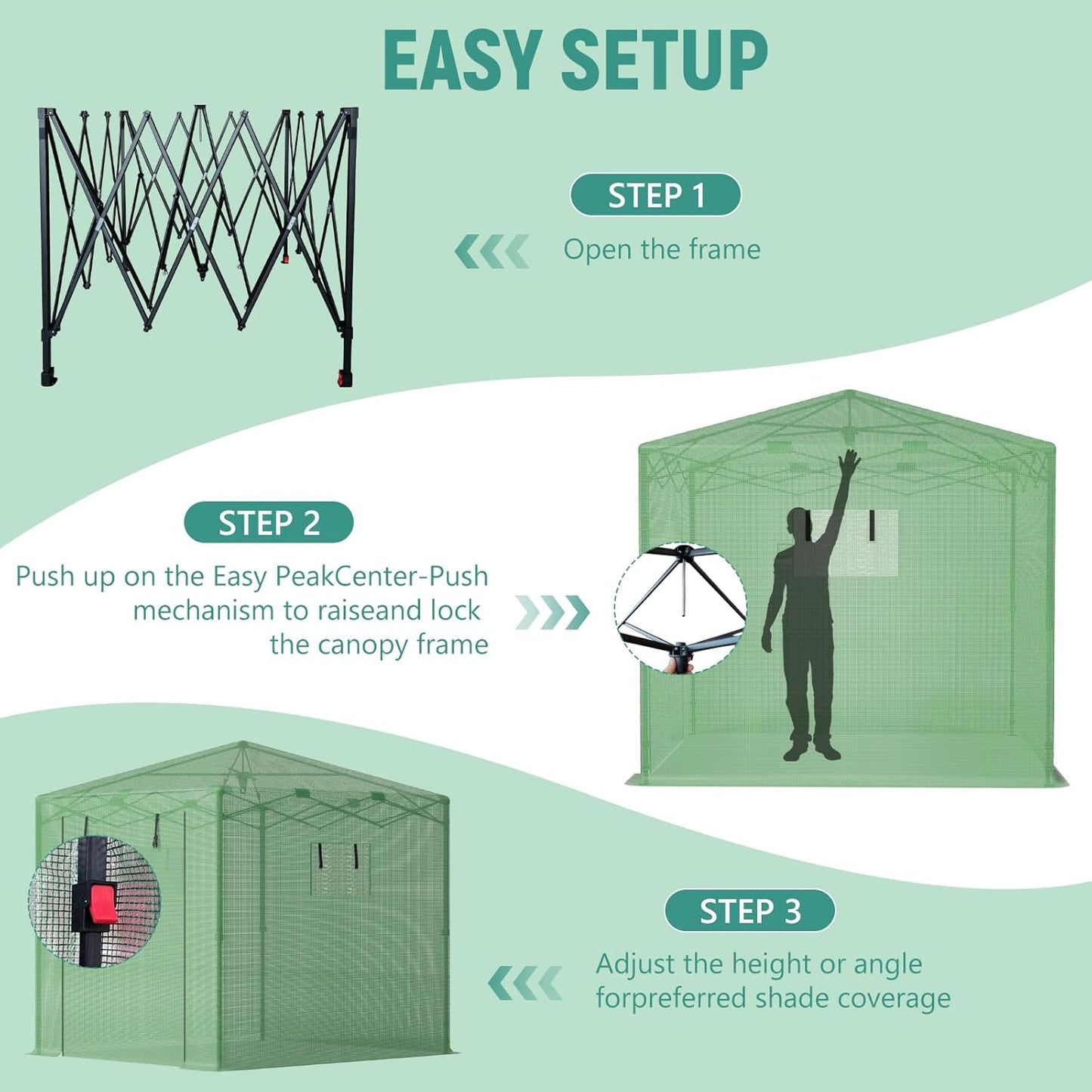 Pop Up Greenhouse 8x12FT, Pop Up Green House for Outdoors, Portable Greenhouses, Walk-in Greenhouses, Popup Greenhouse Kit, Easy Set Up