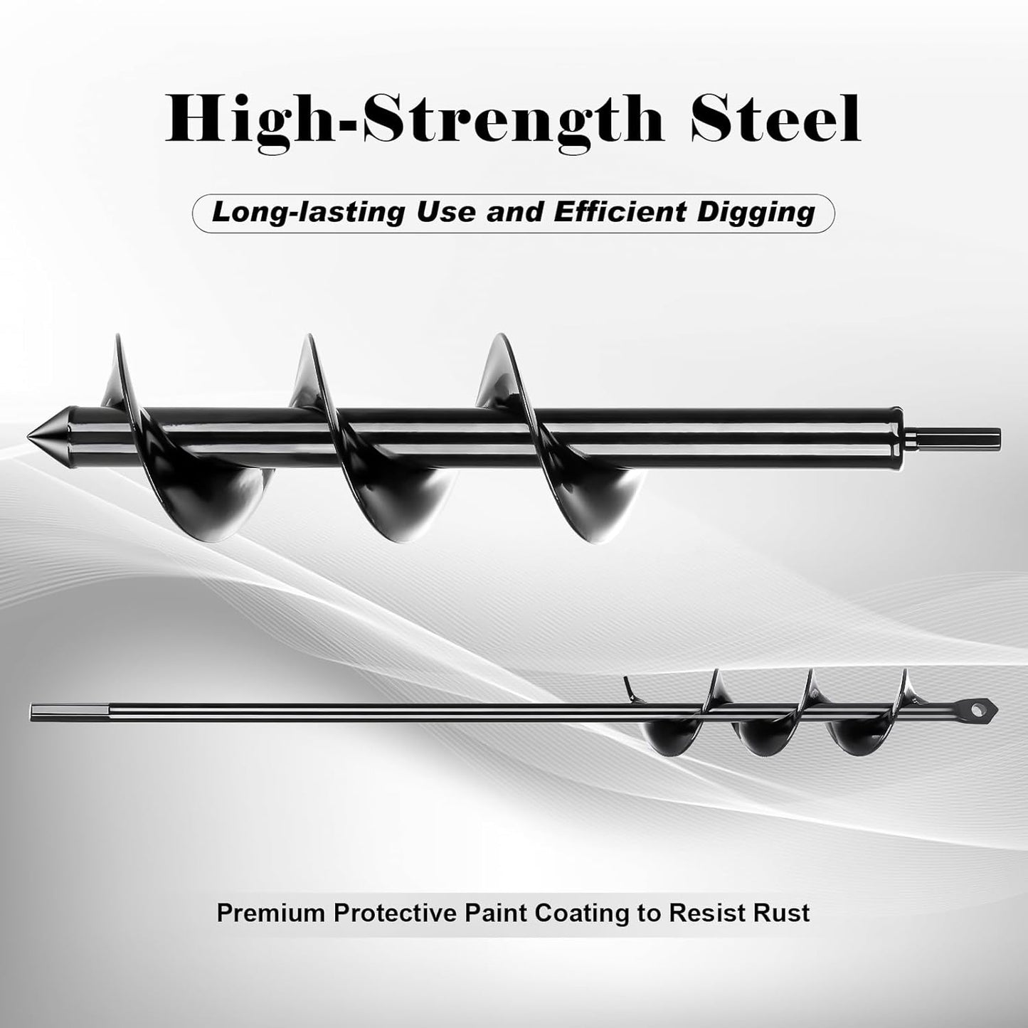 Auger Drill Bit for Planting 2 Pack,1.6x16 inch&3.5x16 inch,Auger Drill Bit Suitable for 3/8'' Hex Drill Driver,Garden Spiral Hole and Planter for Bulbs,Fence Posts,and Umbrella Holes