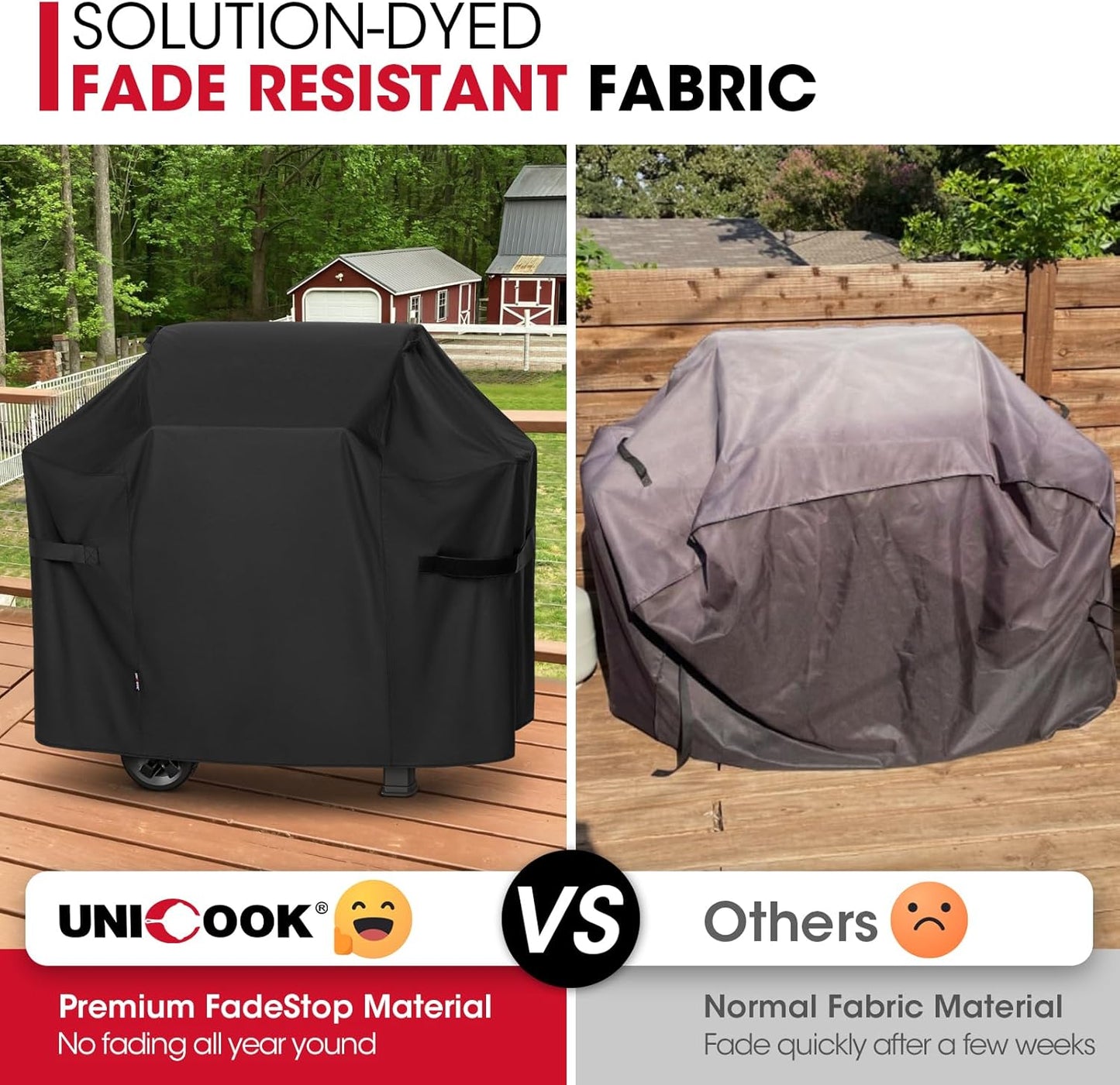 Unicook 53 Inch Grill Cover for Weber Spirit II 300 and Spirit 300 Series, Heavy Duty Waterproof Outdoor BBQ Cover, Fade Resistant Weatherproof Gas Grill Protector, Compared to Weber 7139