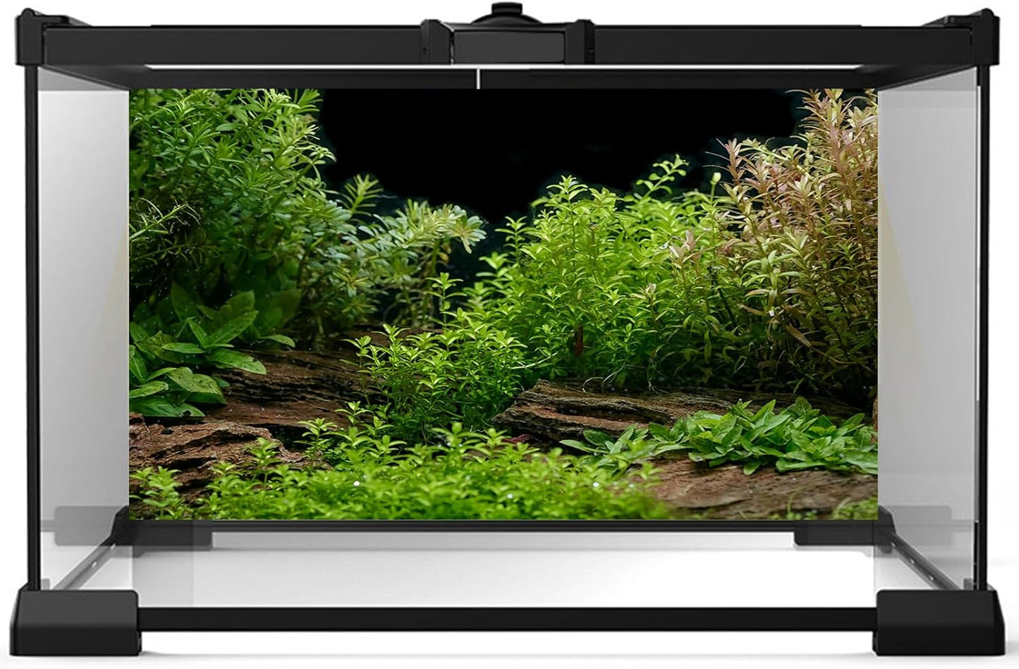 Aquarium Background Underwater Green Grass Leaves Stone Aquarium Backdrop Vivid and Fresh Green Aquatic Plant Stone River Bed and Lake Fish Tank Background Decor Vinyl 30x18in