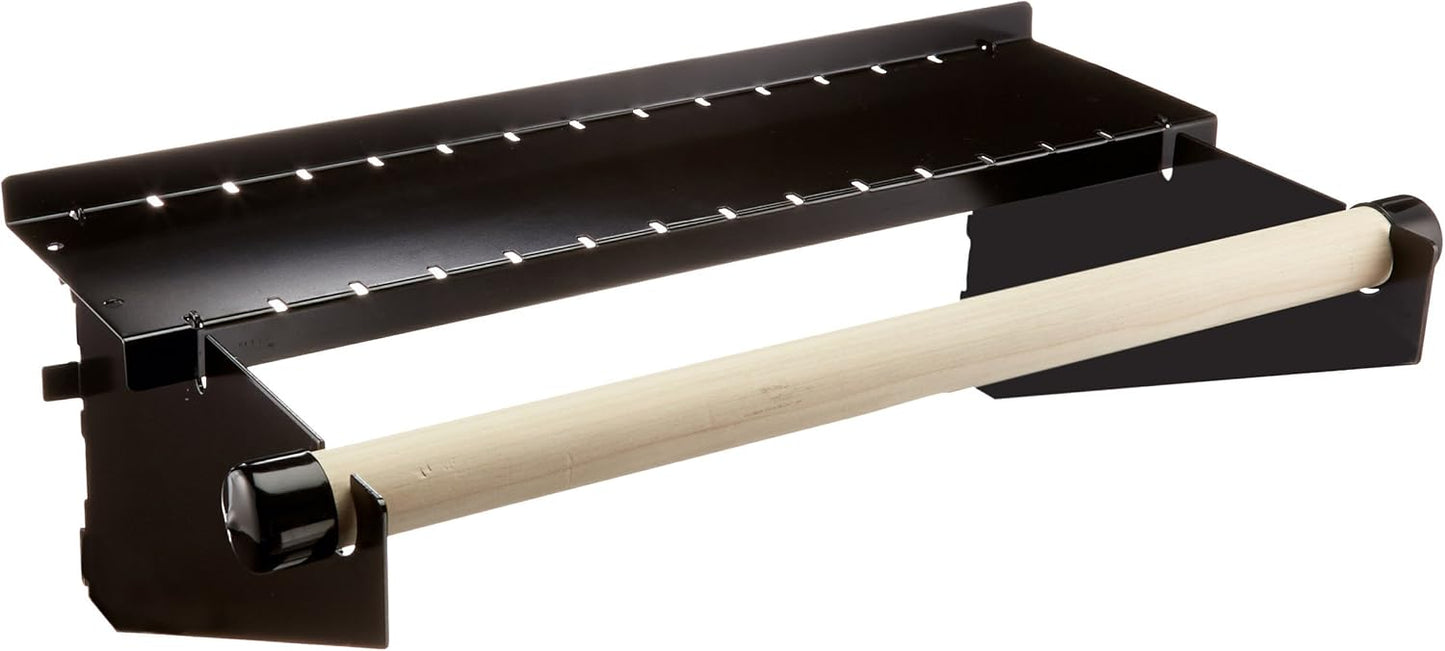 Wall Control Metal Pegboard Organizer - 4' Standard Tool Storage Kit, Black - Includes Pegboard Paper Towel Holder & Dowel Rod Shelf Assembly