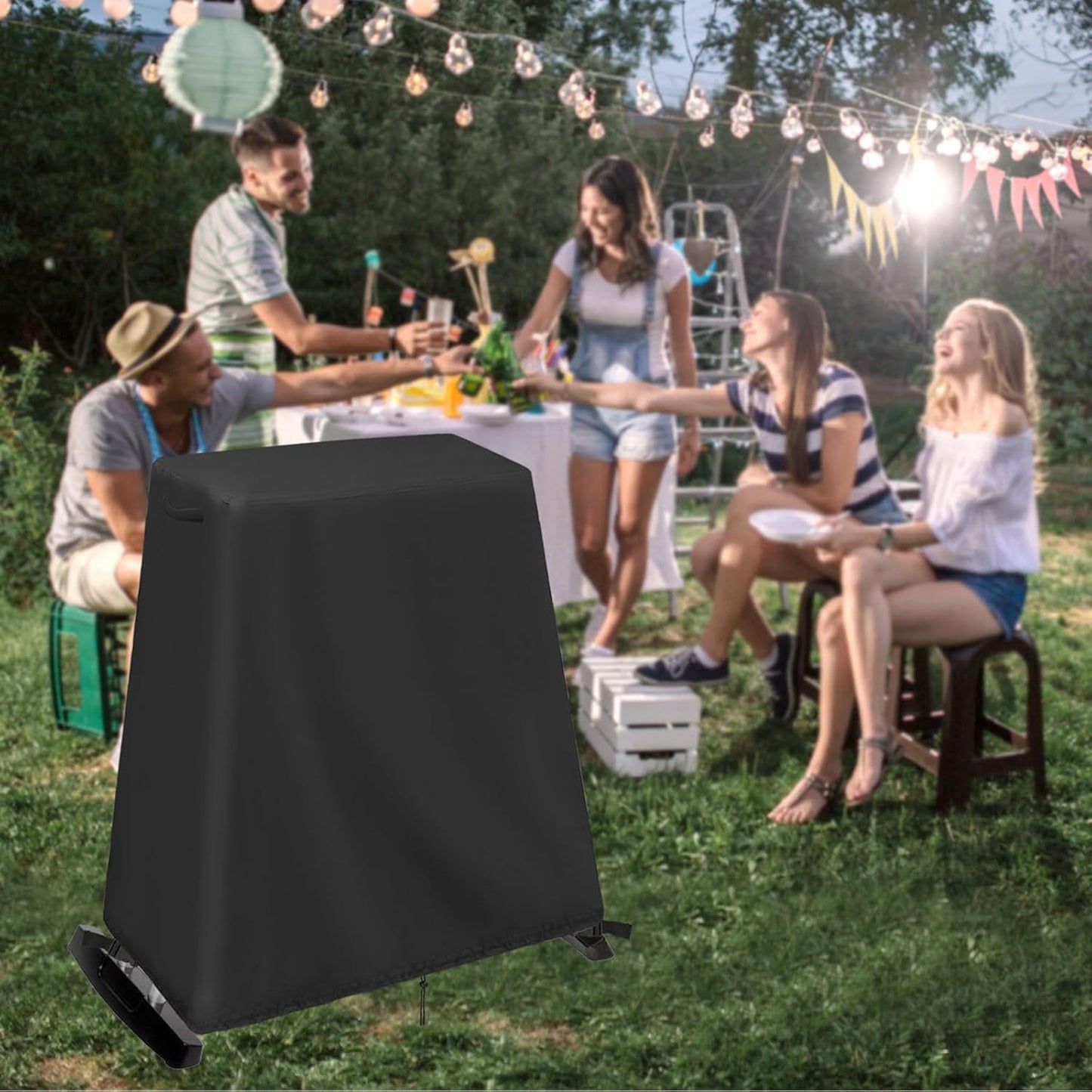 Outdoor Grill Stand Compatible for Cuisinart CGG-180, Petit Gourmet Portable Gas Grill - VersaStand Cover, Waterproof, Drawstring Design - 30 x 20 x 29 Inch