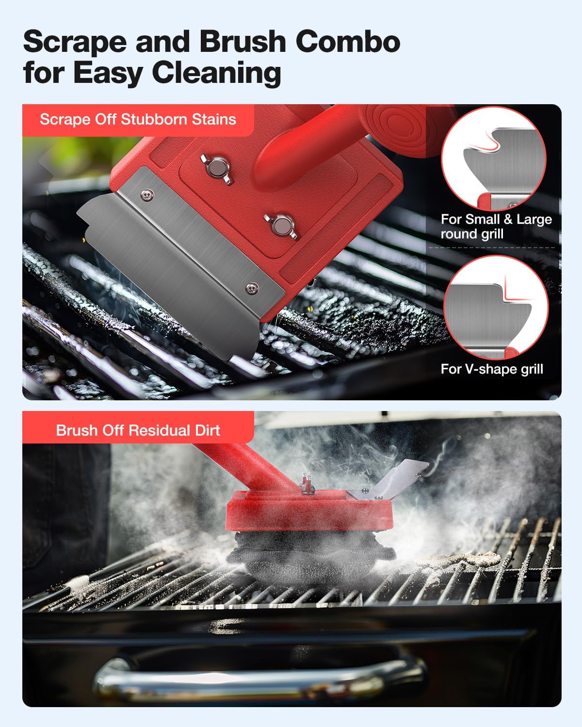 Grill Brush Bristle Free(Steel Wire),10 Replaceable BBQ Cleaning Head,Safe Replacement Cleaning Pad for Cast Iron or Stainless-Steel Grates (No Handle)