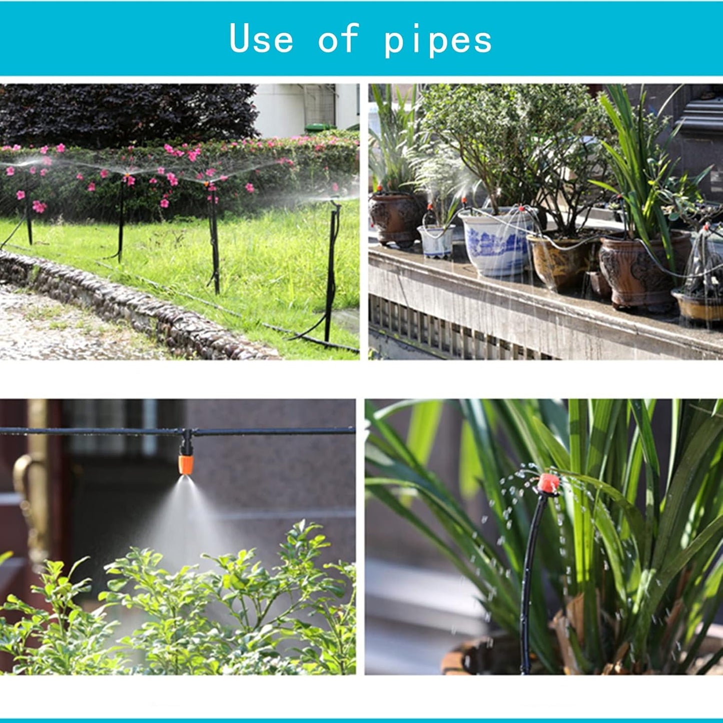 100ft 1/4 inch Drip Irrigation Tubing, Blank Distribution Line Water Hose Garden Watering Tube for Garden Irrigation System