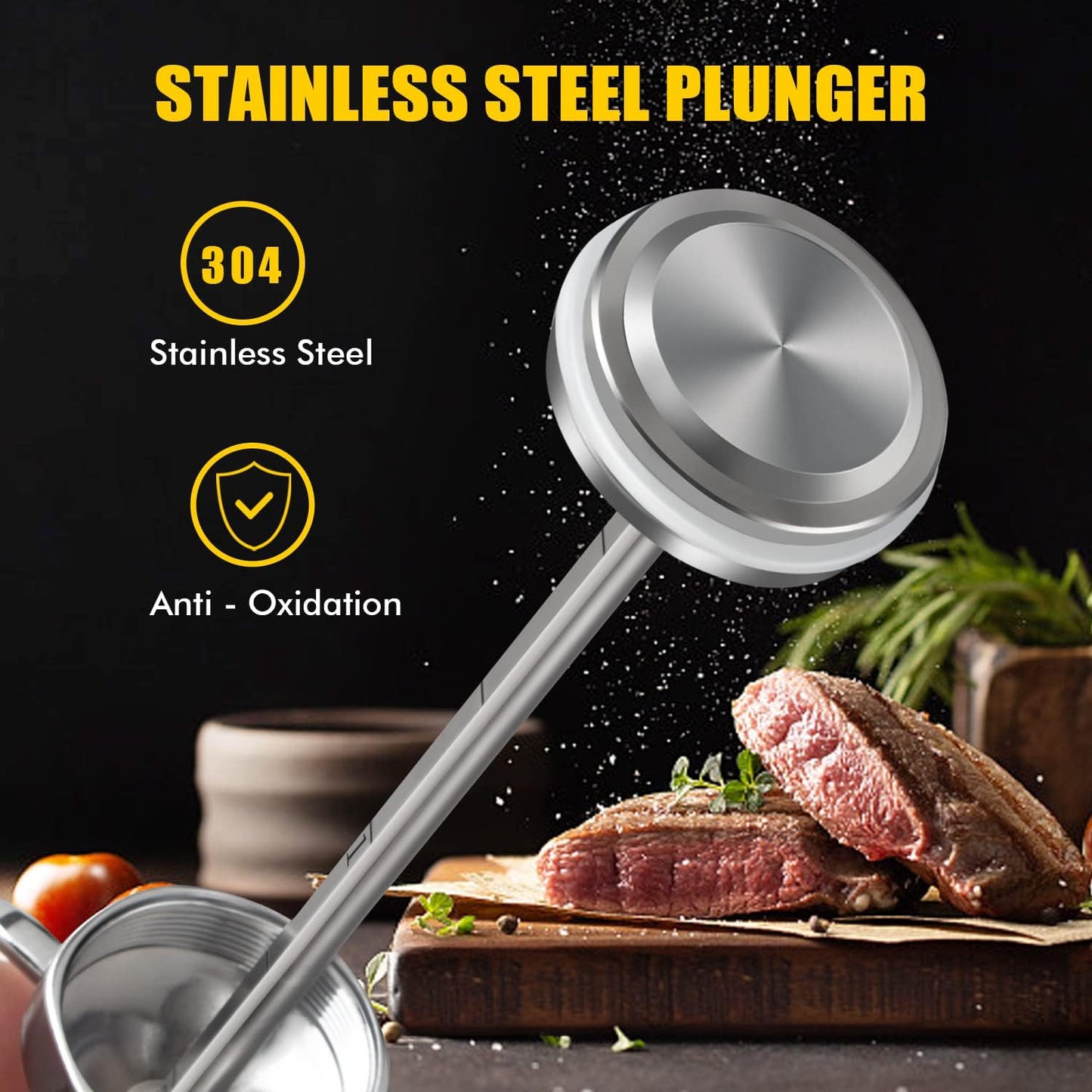 Meat Injector, Meat Injectors for Smoking with 3 Marinade Injector Needles; Injector Marinades for Meats, Turkey, Brisket; 2-oz