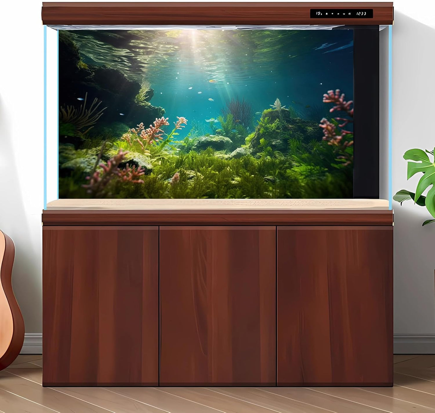 Ocean Floor Fish Tank Background Under The Sea Aquarium Background Underwater Aquatic Plants Sunray Terrarium Backgrounds Deep Sea Rock Tropical Aquarium Fish Tank Backgrounds Decors 48x18in