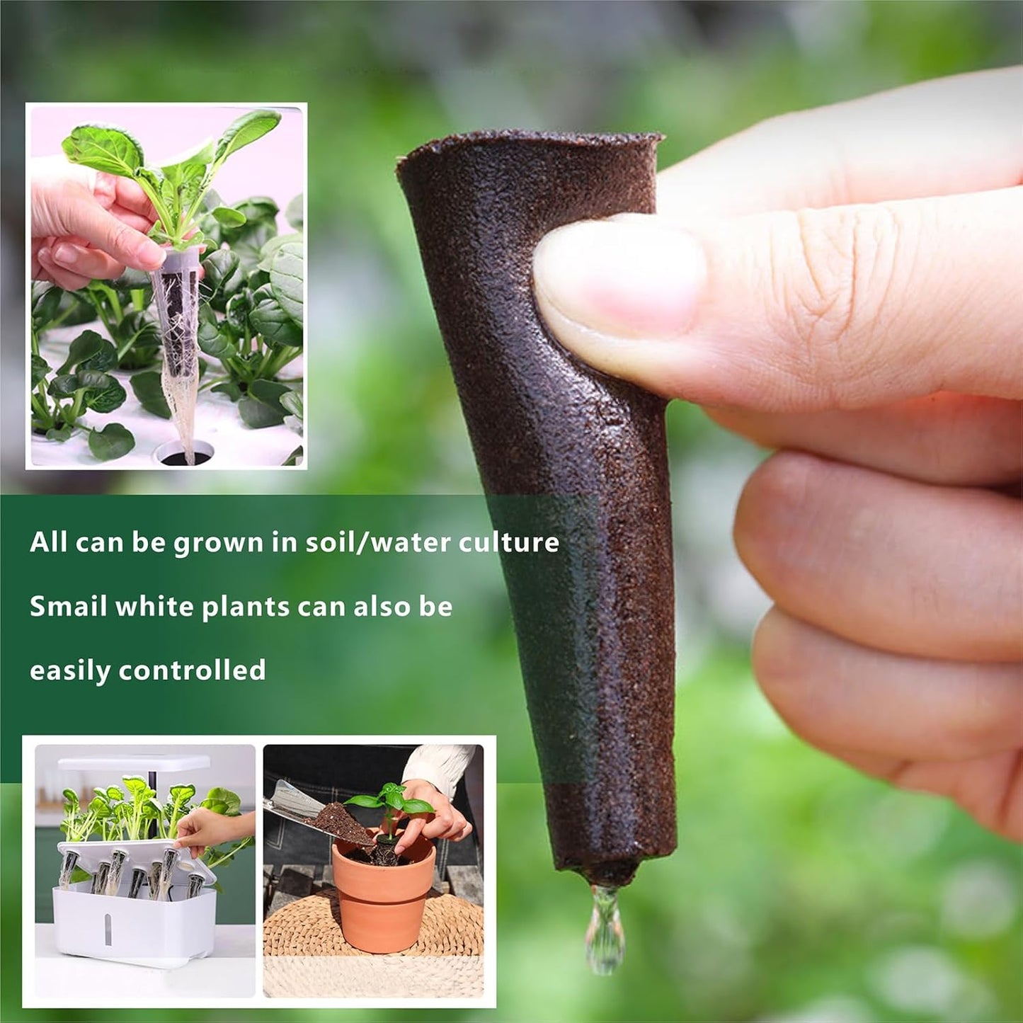 Seed Pods Kit for Hydroponics System, Includes 50 Grow Sponges, 50 Labels, 10 Grow Domes, 10 Grow Baskets and 1 Tweezers